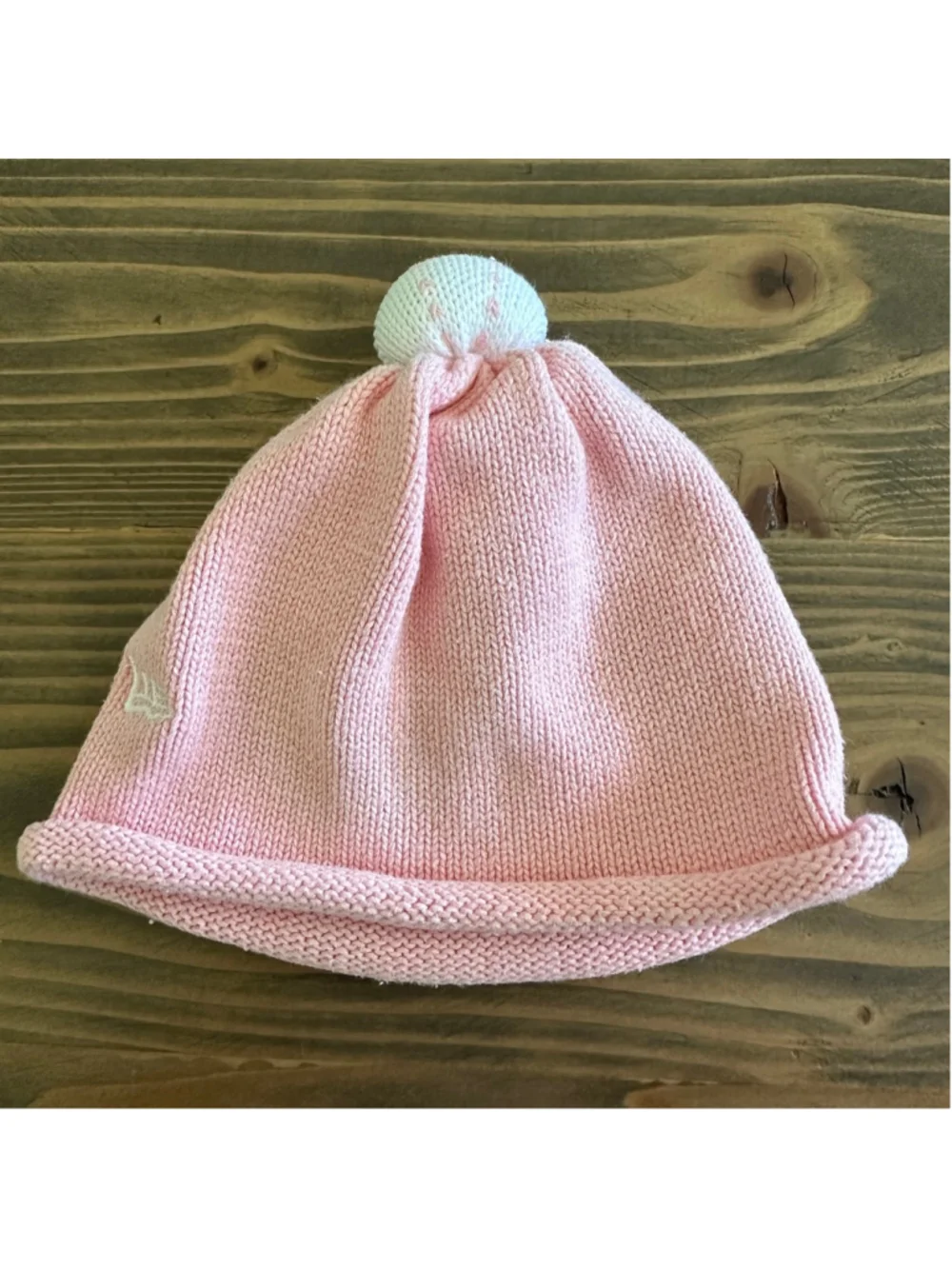 New Era Baby Yankees Pom Beanie Pink White Infant Winter Hat MLB